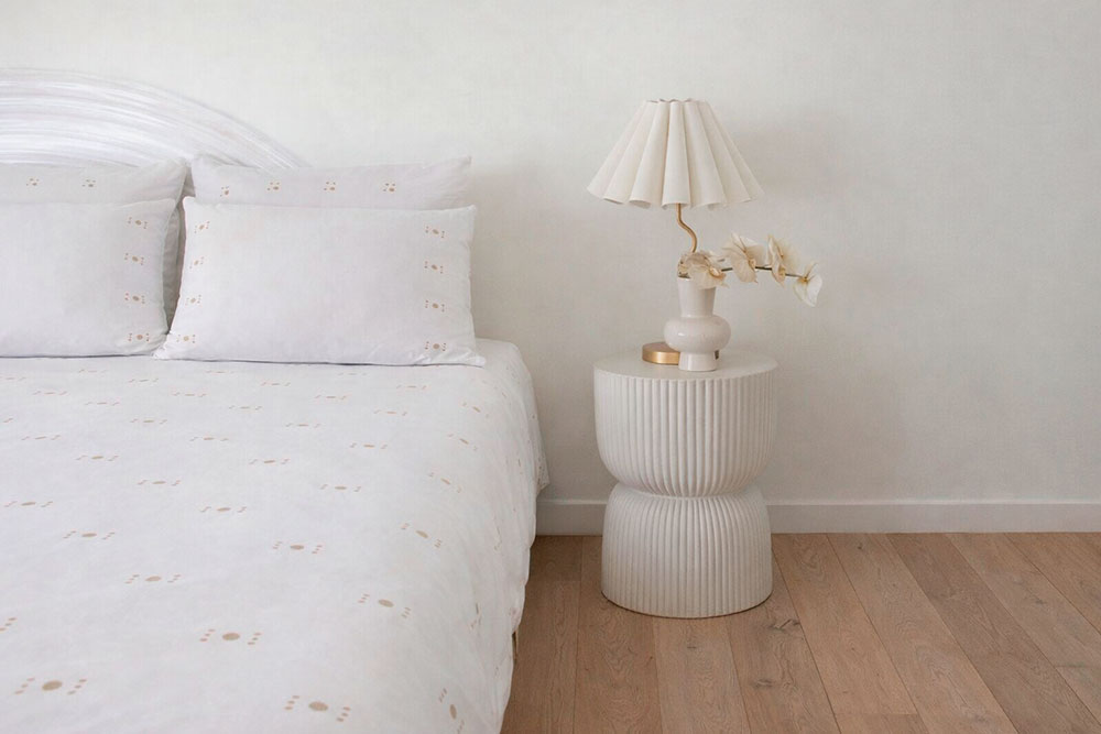 Linge de lit Charly Marrakech<br />
Percale de coton brodée